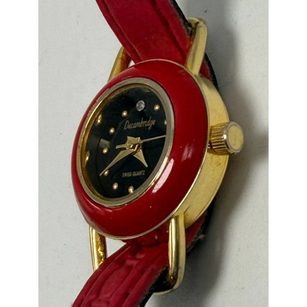 Decambridge Ladies Watch 24K Gold Plated New Battery 21MM 6.25